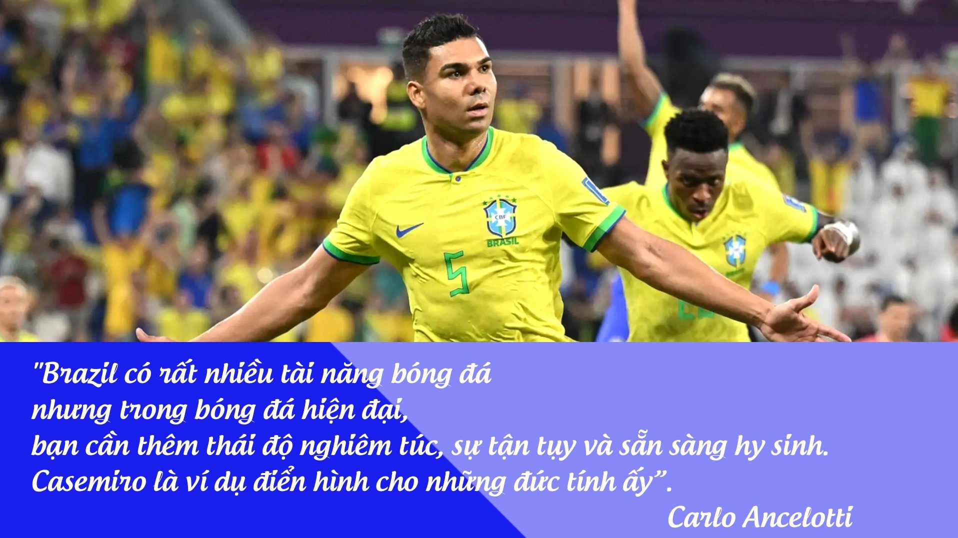 Casemiro nỗ lực trong màu áo đội tuyển Brazil
